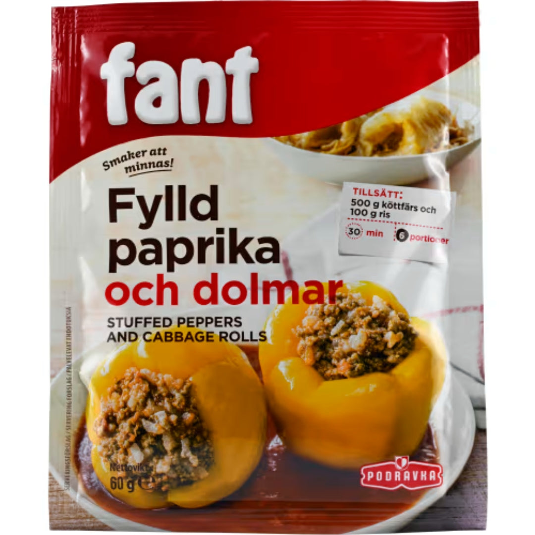 Podravka Fylld Paprika Och Dolmar Kryddmix/6 Port - Stuffed Pepper and Cabbage Roll Spice Mix 60g