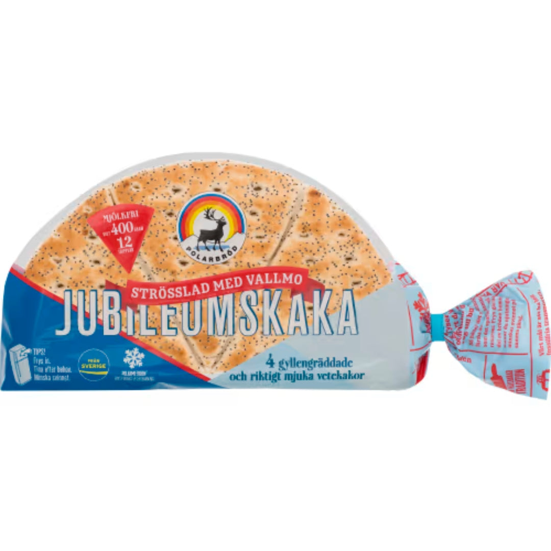 Polarbröd Jubileumskaka Vallmo - Golden-Baked soft Wheat Cakes 400g