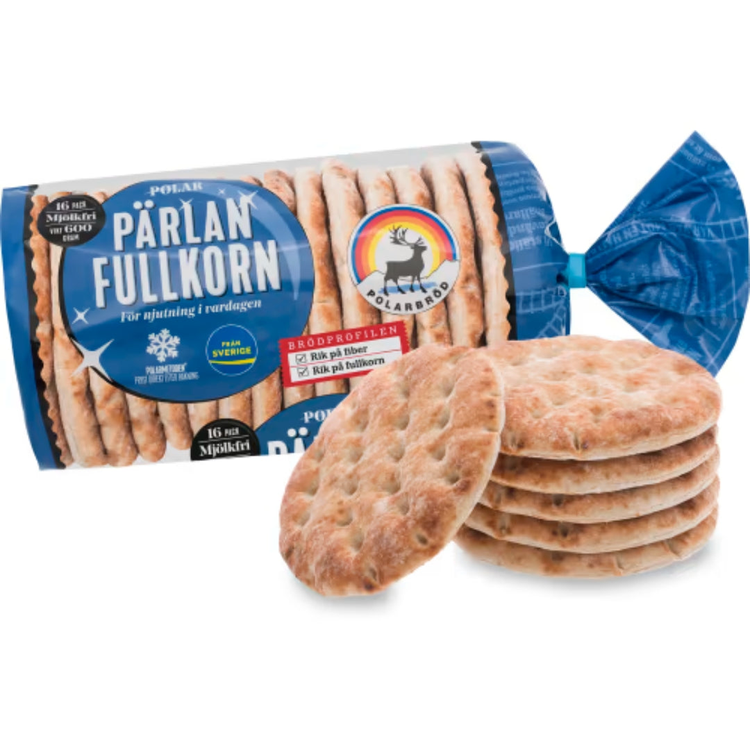 Polarbröd Polarpärlan Fullkorn 16-pack - Bread Rich in Fiber and Whole Grains 600g