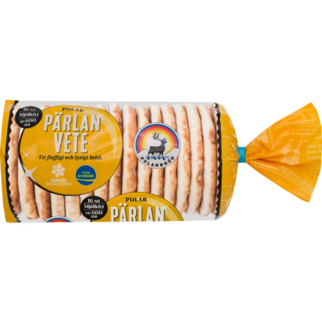 Polarbröd Polarpärlan Vete 16-pack - Light and Delicious Bread 600g