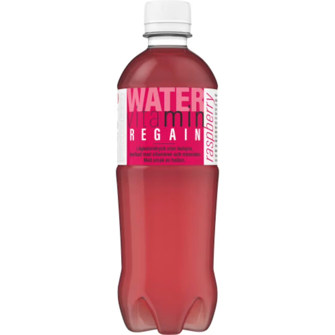 Powerking Hallon Vitaminvatten Pet - Low-Calorie Still Drink with Raspberry Flavor 500ml