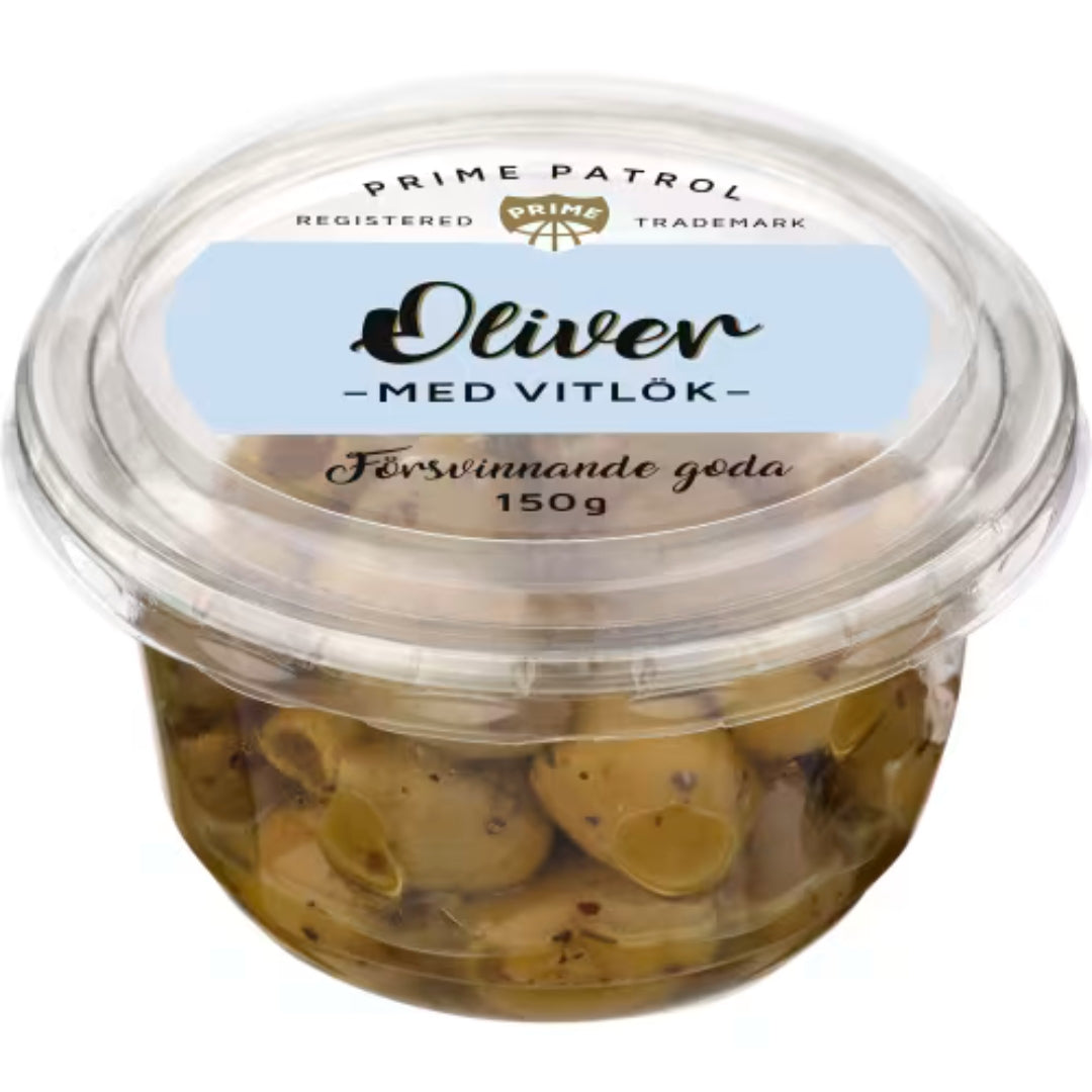 Prime Patrol Oliver Vitlök - valkosipulin oliivit 150 g