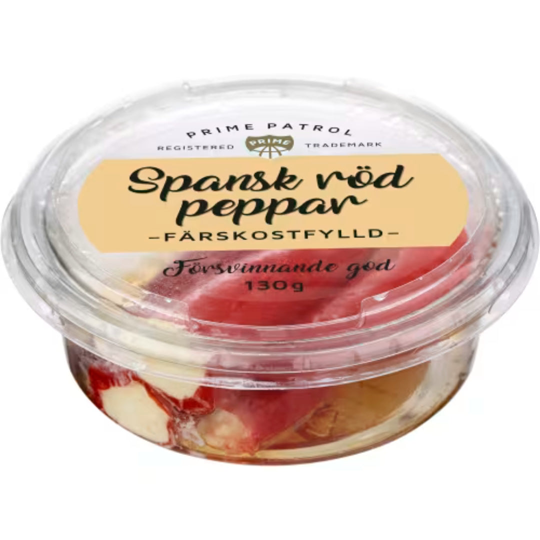Prime Patrol Spansk Peppar Färskostfylld - Espanjan punainen pippuri, joka on täytetty kermajuustolla 130G