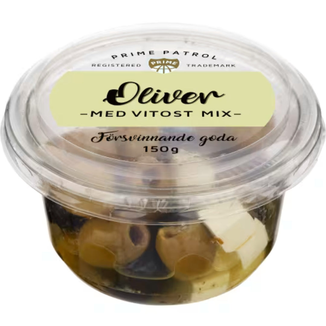 Prime Patrol Vit Ost Mix Oliver - Olive Mix with White Cheese 150g