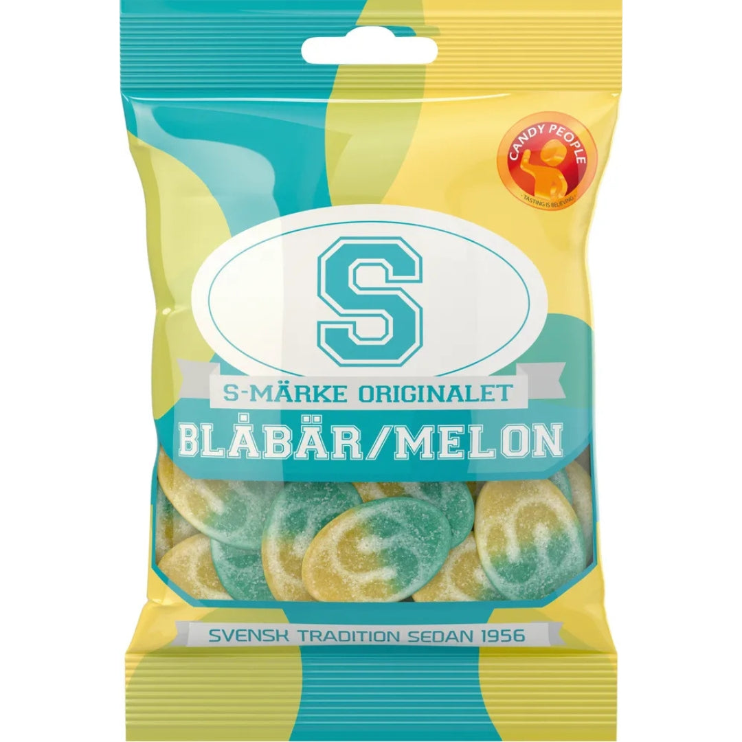 S-Märke Originalet Blåbär/Melon - Blueberry/Melon Sour Candy 80g