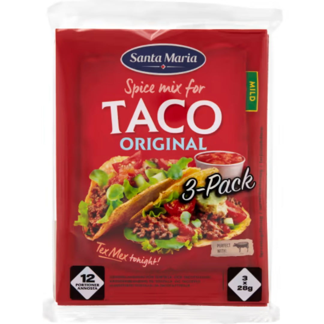 Santa Maria Taco Spice Mix Mild 3-pack - Classic Tex-Mex Seasoning 84g
