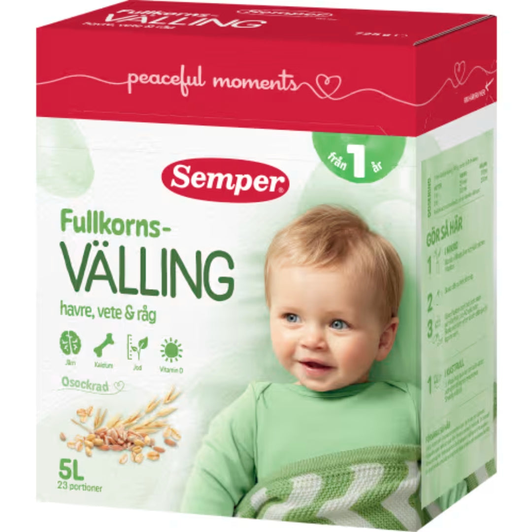 Semper Välling Fullkorn Från 12 Månader - Whole Grain Porridge Oats 5l