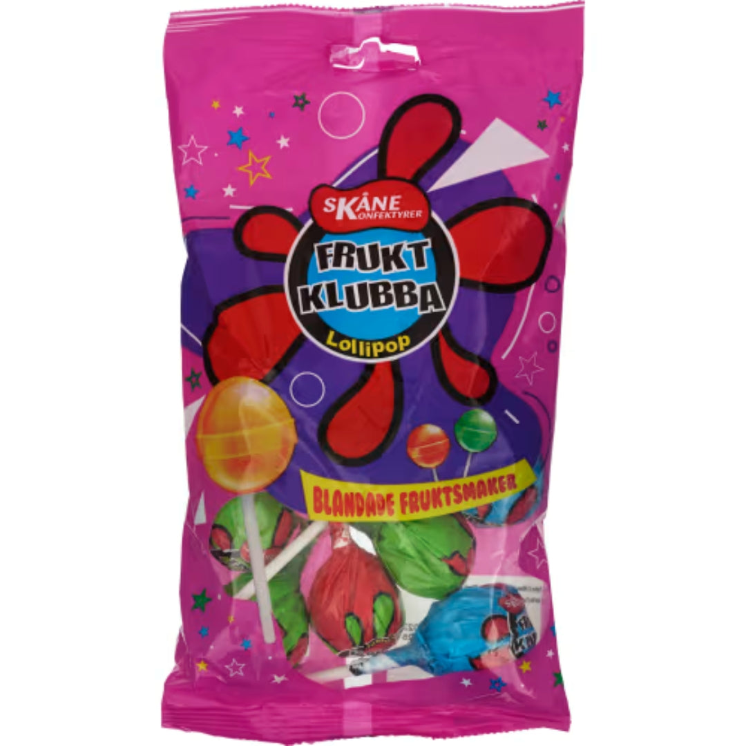 Skånekonfektyr Fruktklubbor - Fruit-flavored Lollipops 144g