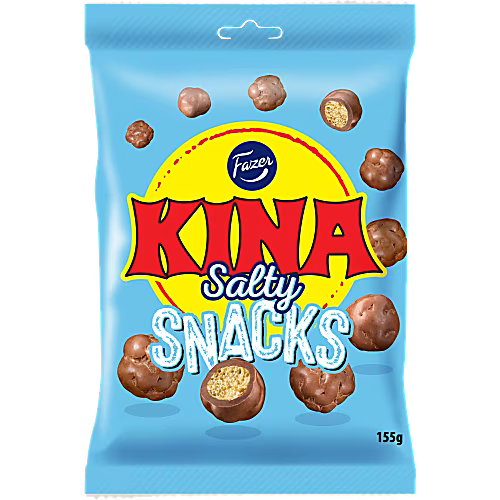 Fazer Kina Salty - Crunchy Corn Puffs Coated in Chocolate 155g
