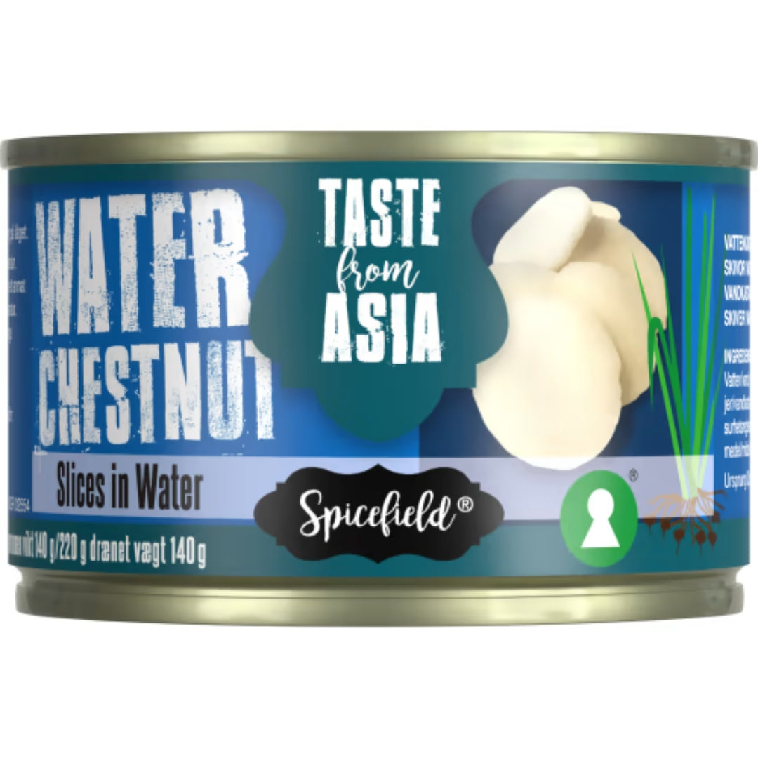 Spicefield Water Chestnut - Sliced Water Chestnuts in Water 220g