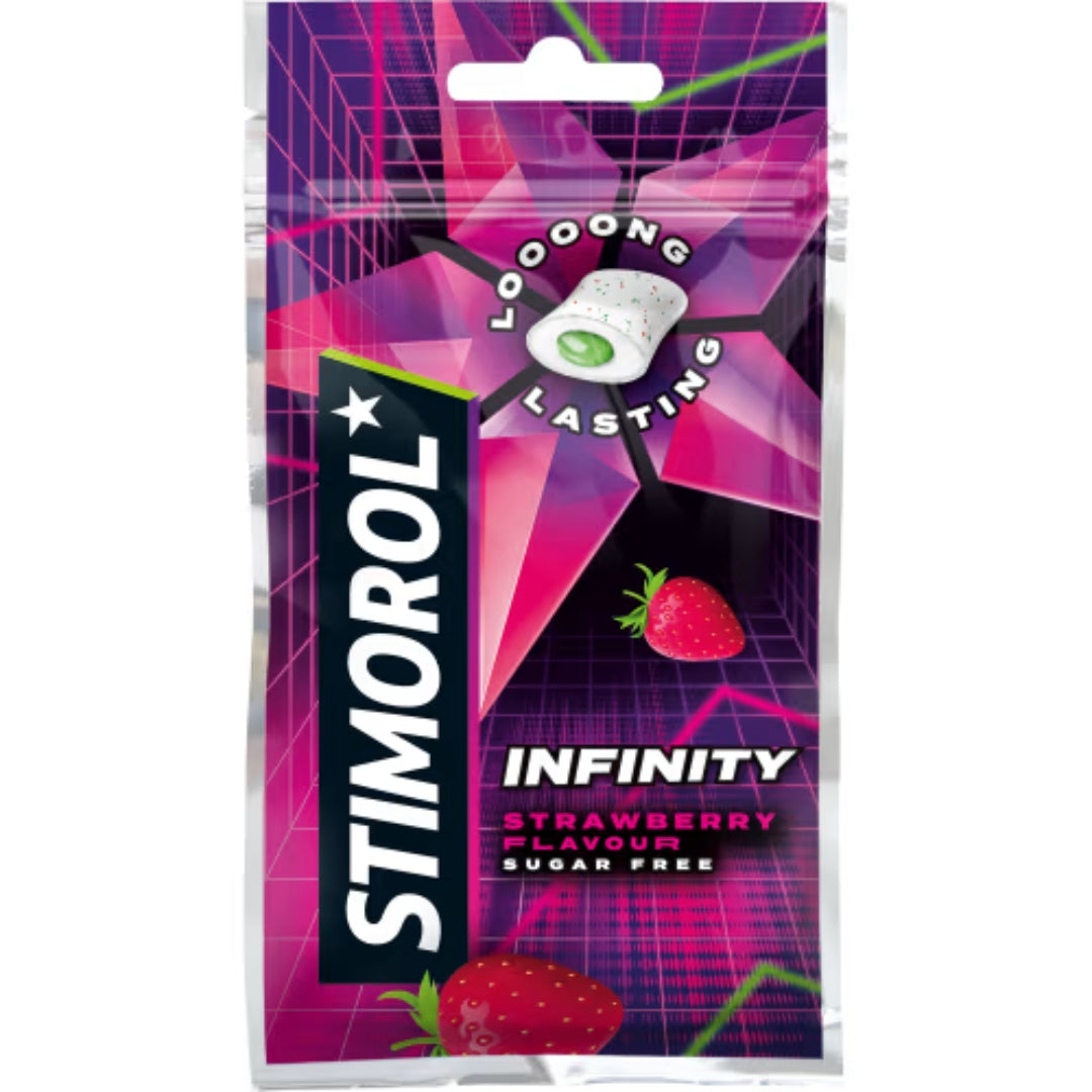 Stimorol Max Strawberry & Lime Tuggummi - Sugar-Free Strawberry and Lime-Flavored Chewing Gum 30g