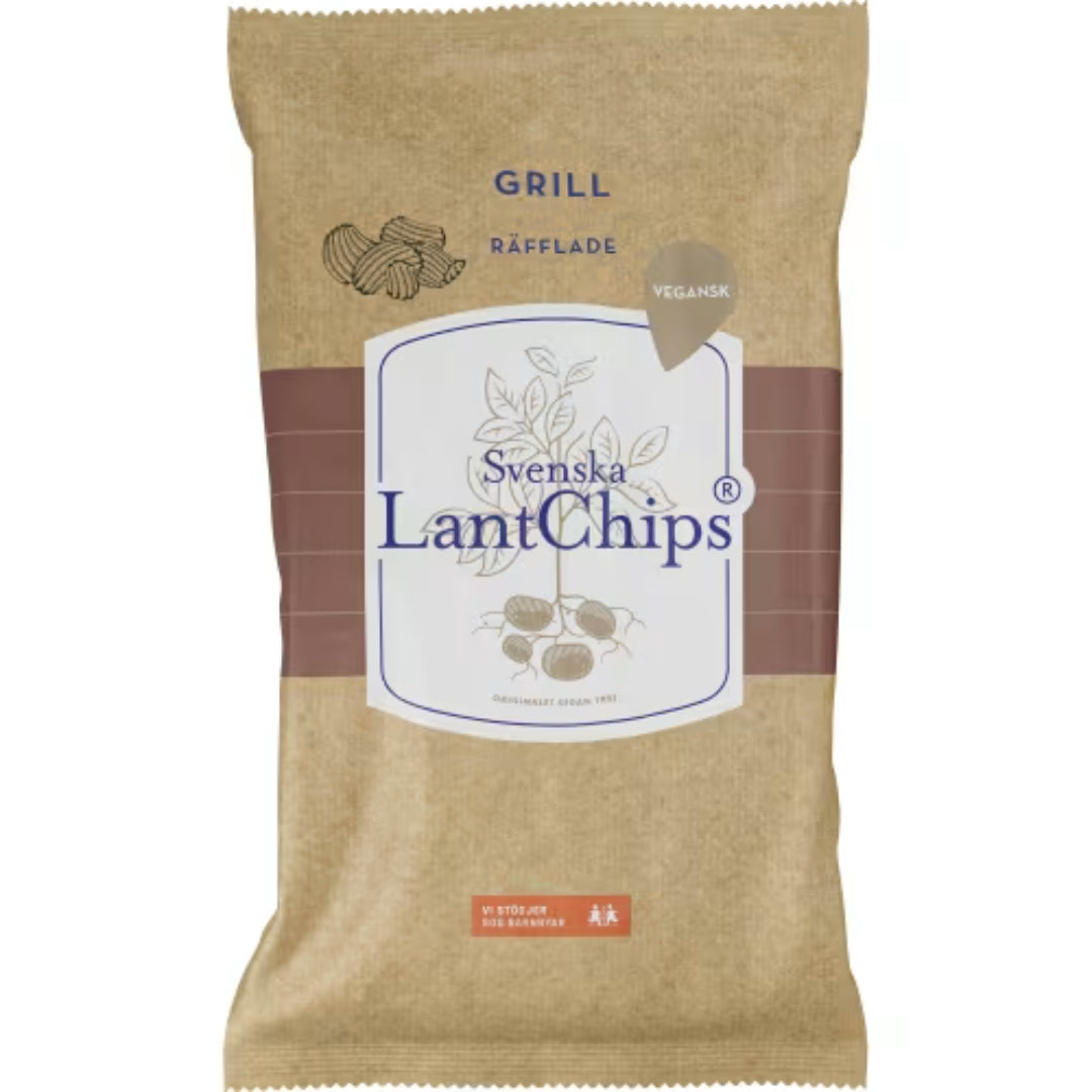 Svenska Lant Chips Grill Räfflade - Chips with smoky Grilled flavor 200g