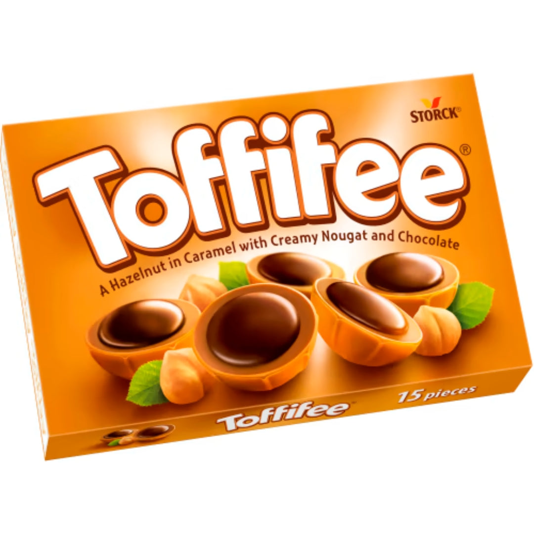 Toffifee Hazelnut Nougat Chokladkola Ask - Crunchy Hazelnut in Caramel, Nougat Cream and Chocolate 125g