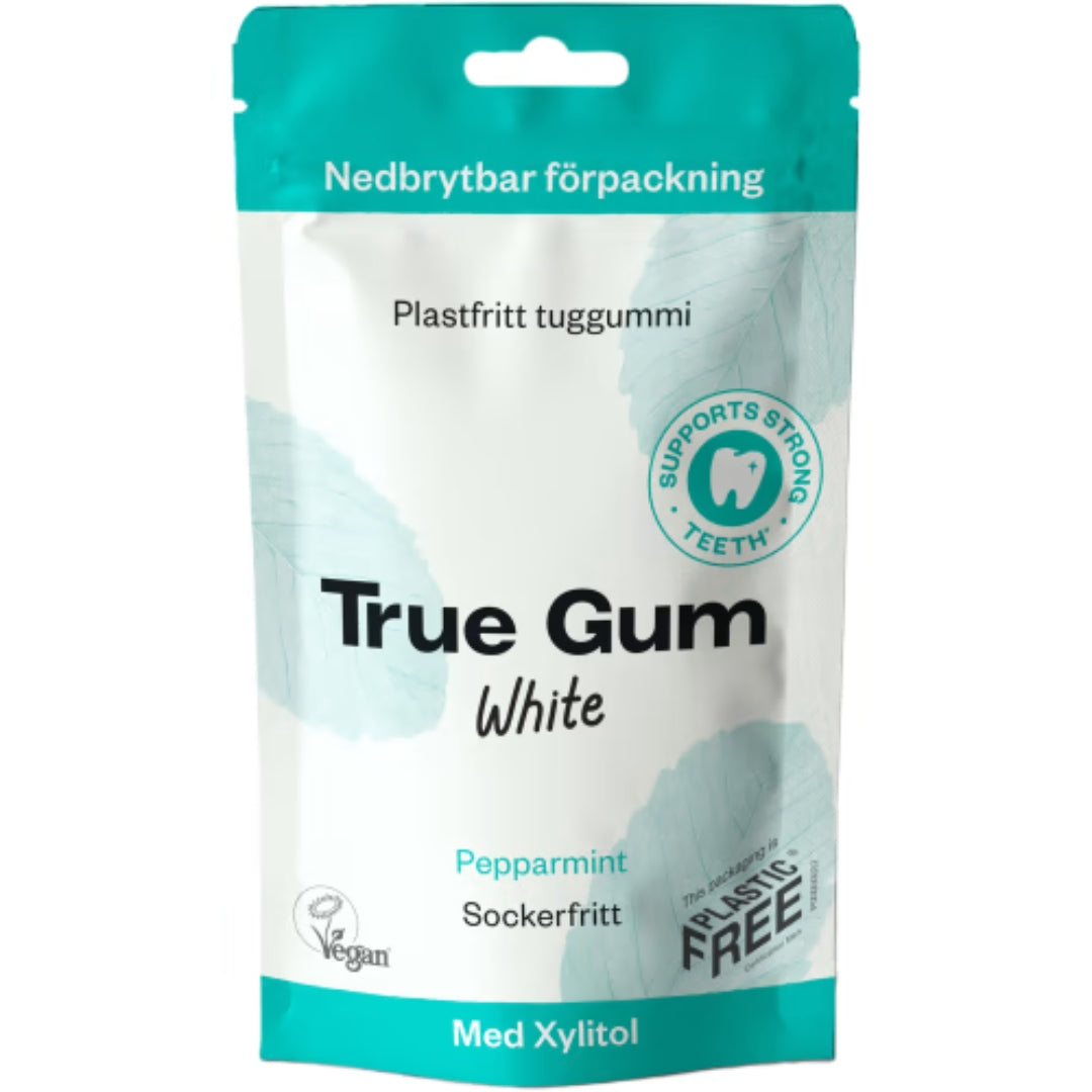 True Gum White Pepparmint - Chewing Gum Peppermint 21g