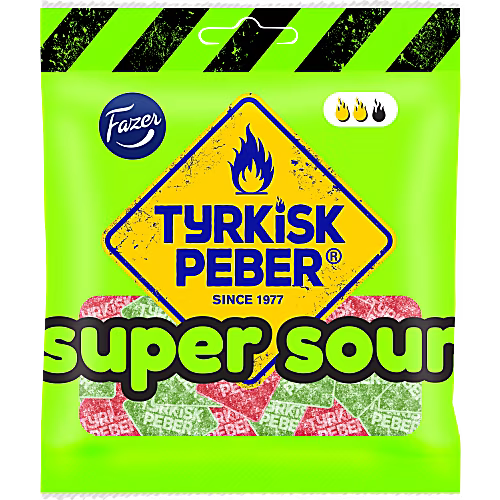 Fazer Tyrkisk Peber Super Sour – Salt Liquorice Sweets 80g