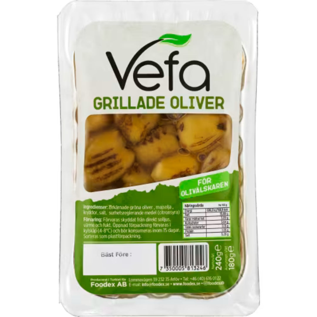Vefa Gröna Oliver Grillade - Grilled Green Olives 180g