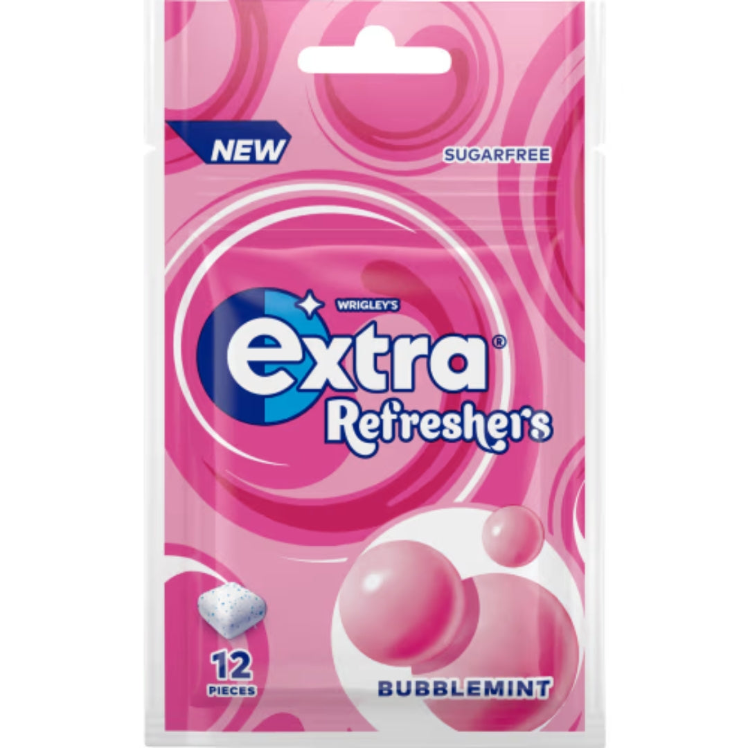 Wrigley's Extra Refresh Bubble Tuggummi - Bubble Gum-Flavored Sugar-Free Chewing Gum 26g