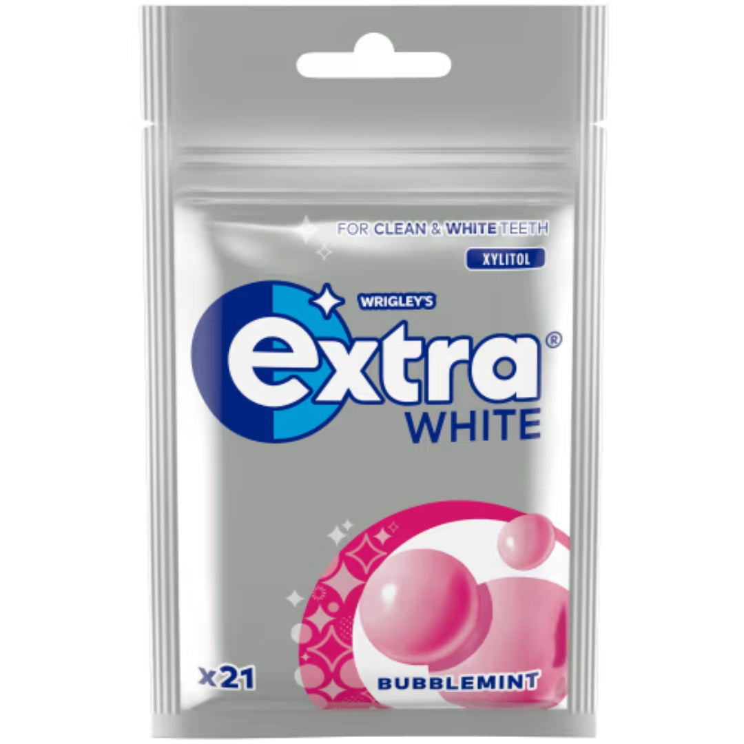Wrigley's Extra White Bubblemint - Bubblemint-Flavored Sugar-Free Chewing Gum 29g