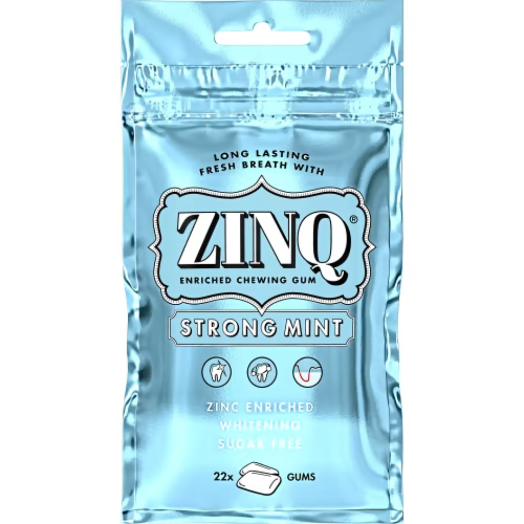 ZINQ Strong Mint Tuggummi - Sugar-Free Chewing Gum with Zinc 31.5g