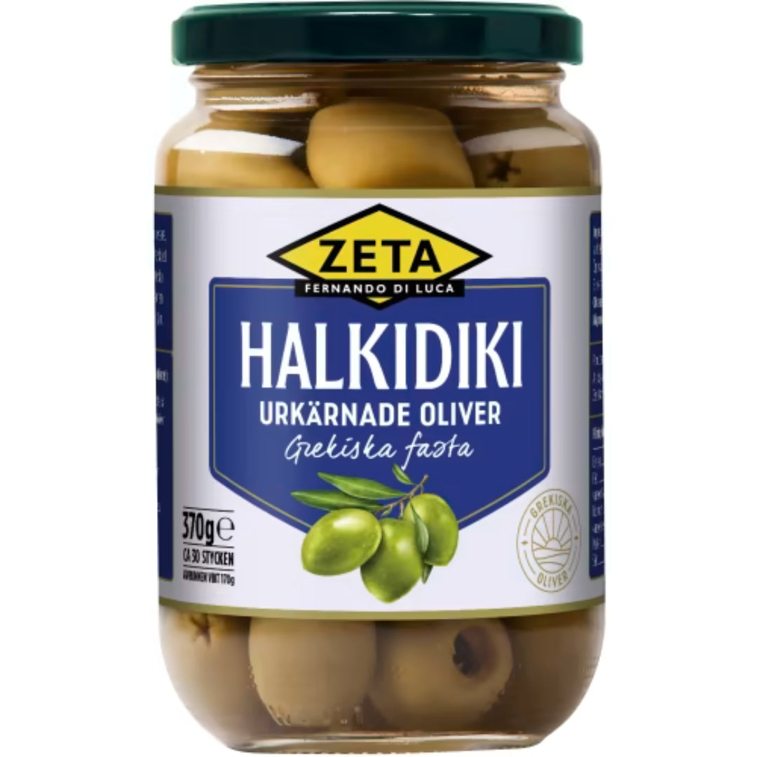 Zeta Halkidiki Oliver Utan Kärnor - Pitted Halkidiki Olives 370g