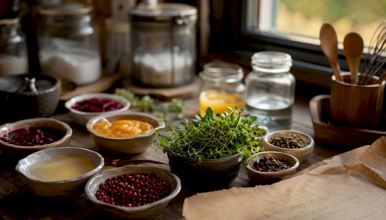 Close-up of ingredients for Swedish candy making