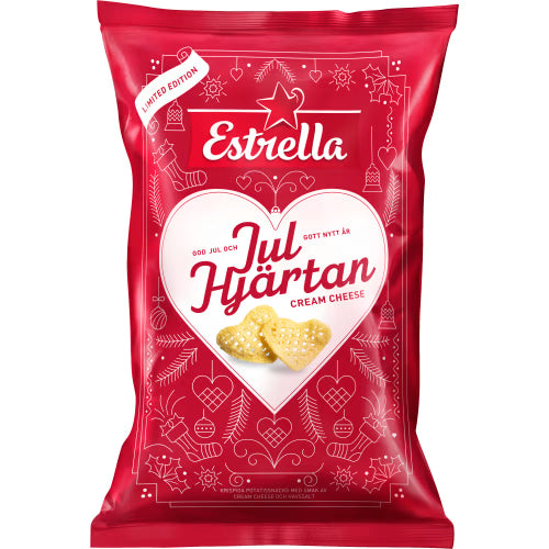Estrella Julhjärtan Cream Cheese Smak Chips - Cream Cheese Christmas Hearts 85g