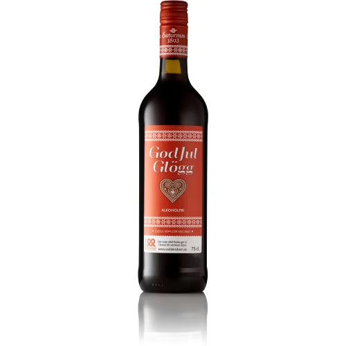 Saturnus God Jul Glögg Alkoholfri Röd Alkfri Glas - Alcohol-Free Red Mulled Wine 75cl