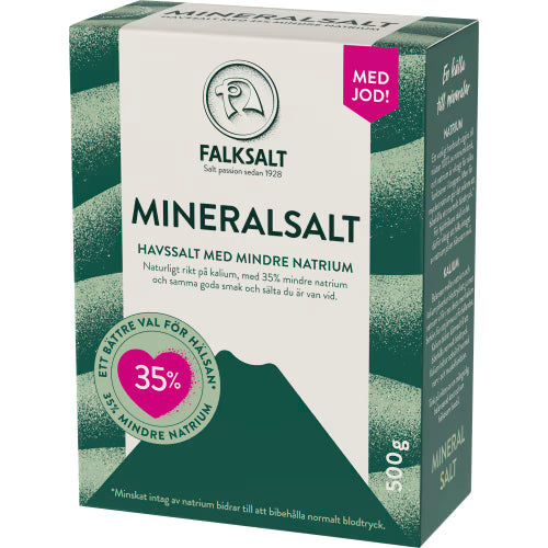 Falksalt Mineral salt Sea salt Less Nat with Iodine 500g