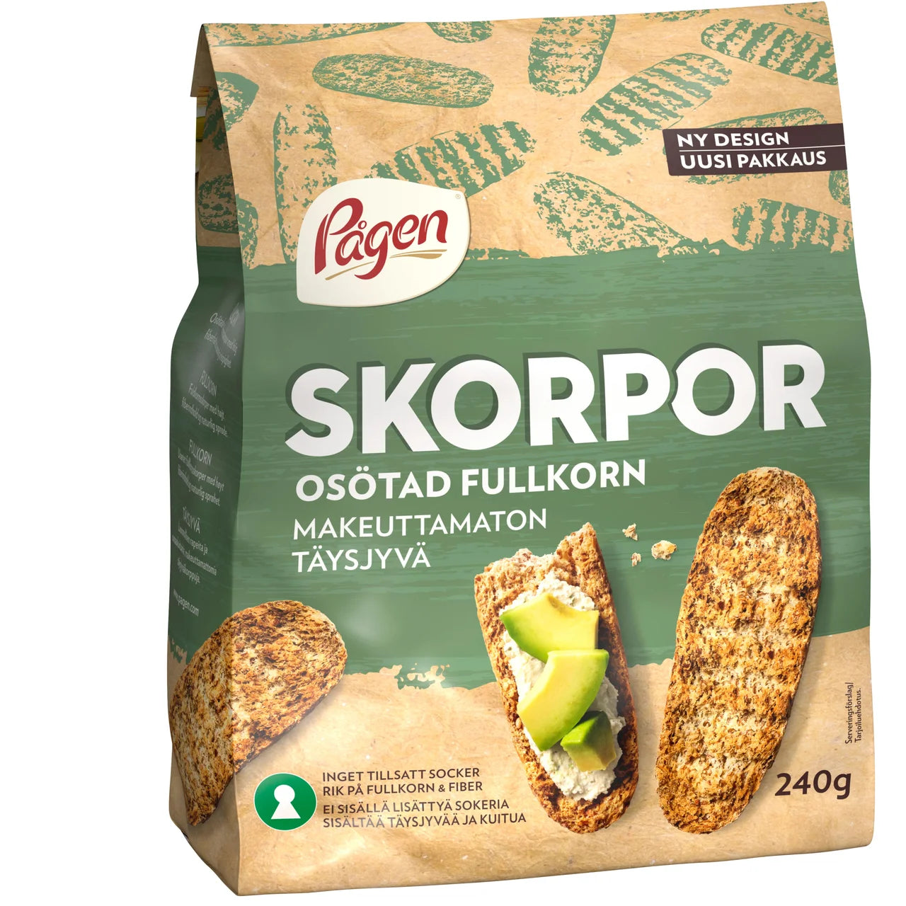 Pågen Fullkorn skorpor - Unsweetened Wholegrain Rusks 240g