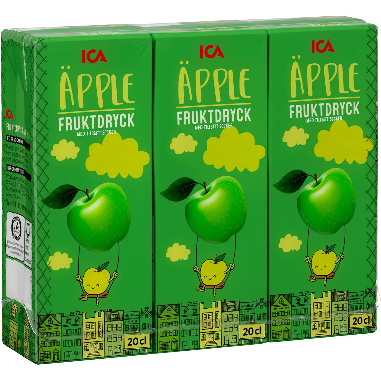 ICA Fruktdryck Äpple – Apple Fruit Drink 3x200ml