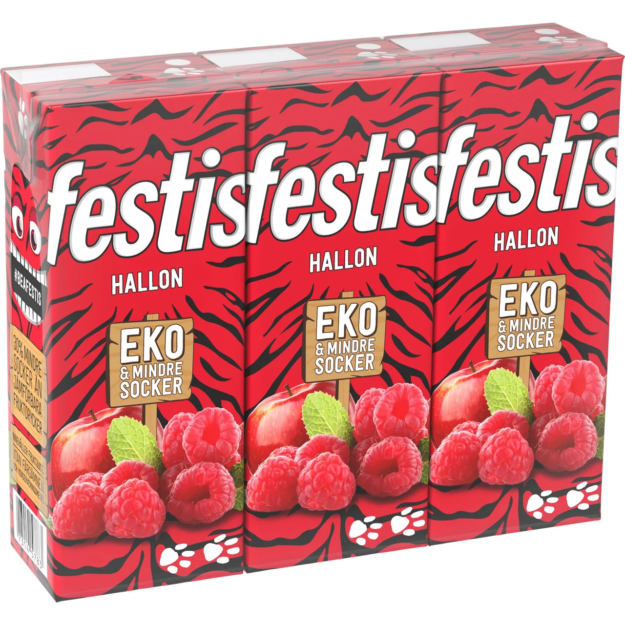 Festis Fruktdryck Hallon Ekologisk – Raspberry Fruit Drink Organic 3x200ml