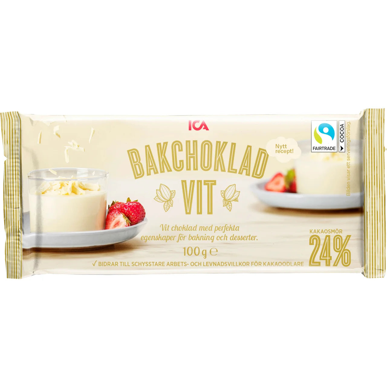 ICA Bakchoklad Vit - White Baking Chocolate 100g