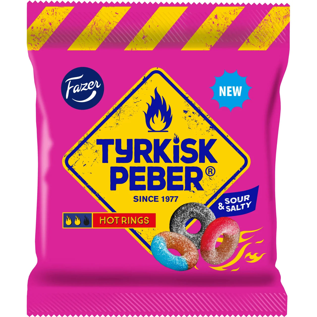Fazer Tyrkisk Peber Hot Rings – Salt Liquorice Sweets 150g