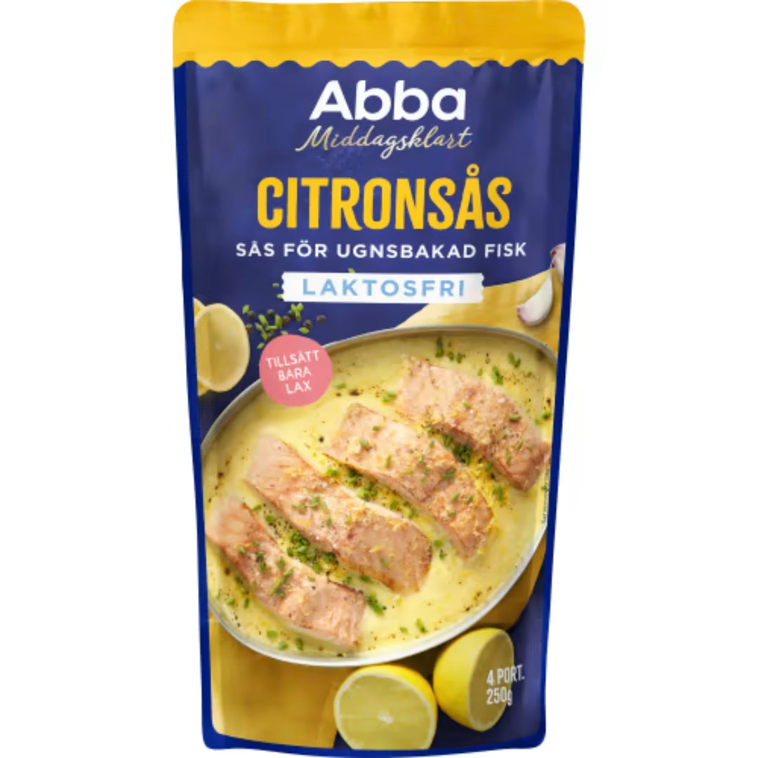 Abba Citronsås För Ugnsbakad Lax 4 Port - Lactose-Free Lemon Sauce for Fish Gratin 250g