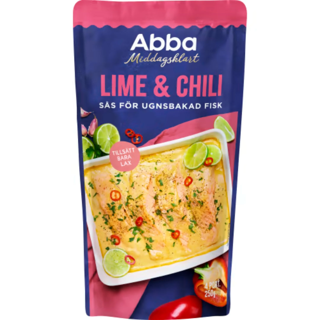 Abba Lime & Chili För Ugnsbakad Lax 4 Port - Creamy Lime & Chili Sauce for Fish 250g