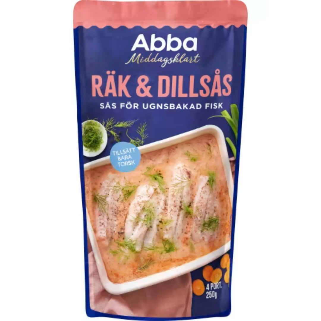 Abba Räk & Dillsås För Ugnsbakad Torsk 4 Port - Creamy Dill & Shrimp Stock Sauce for Fish Gratin 250g