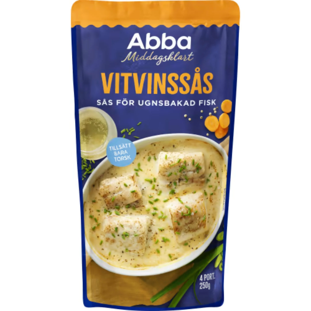 Abba Vitvinssås För Ugnsbakad Torsk 4 Port - Creamy White Wine Sauce for Fish Gratin 250g