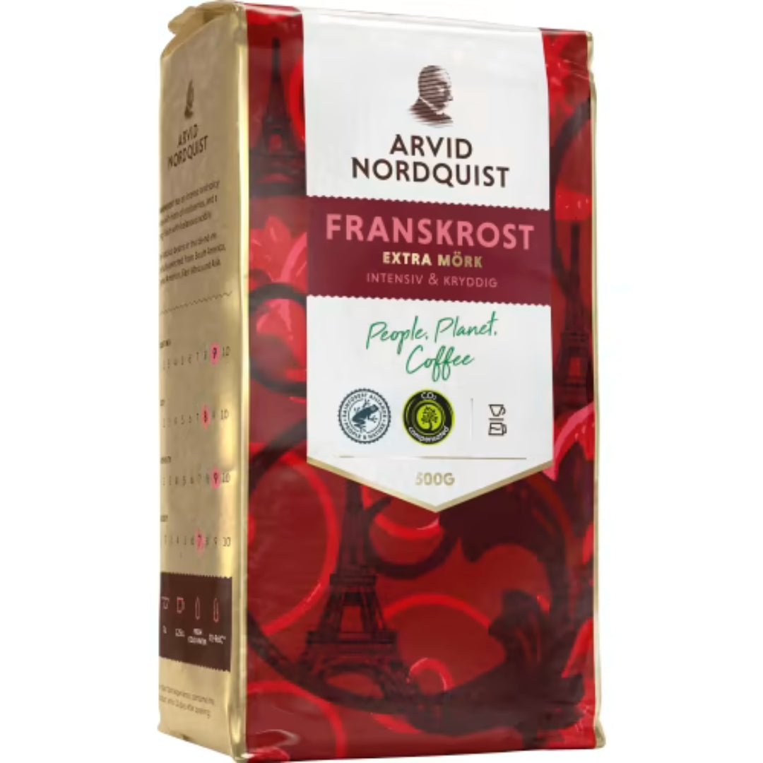 Arvid nordquist Franskrost - Extra Dark Roast with Spicy Flavor and Notes of Red Berries 500g
