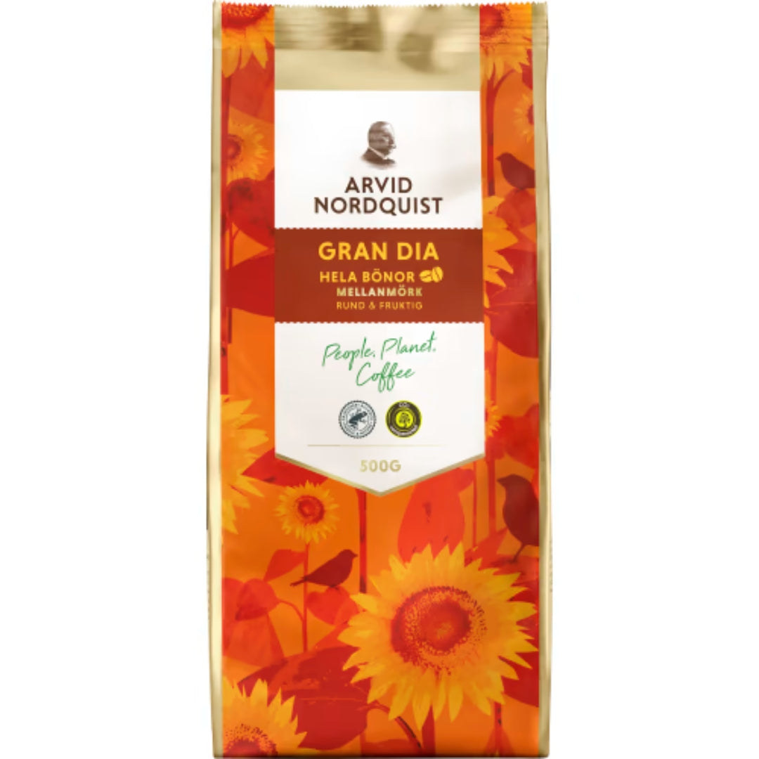 Arvid nordquist Gran Dia Mellanmörk Hela Bönor - Whole beans Medium Dark Roast 500g