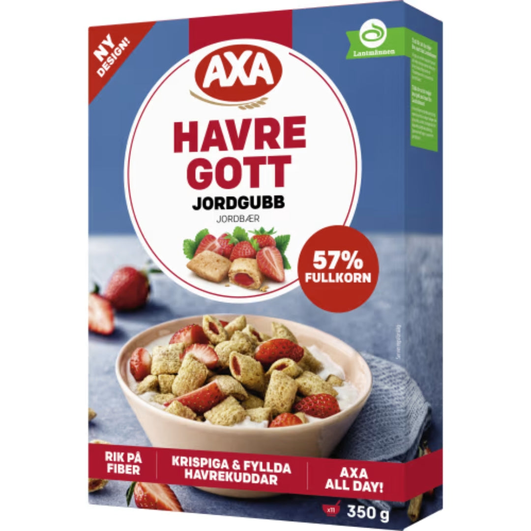 Axa Havregott Jordgubb - Strawberry-Filled Oat Cereal 350g
