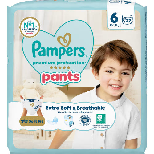 Pampers Premium 6 Protec Pants 13-19kg Byxblöjor - Pant Diapers 13-19kg 27p