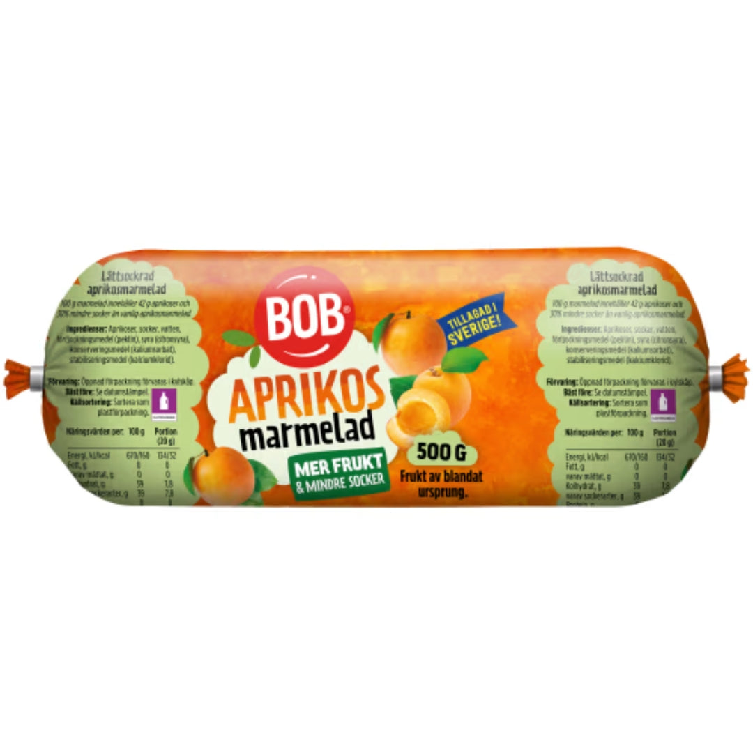 BOB Aprikos Marmelad Lättsockrad Refill - Apricot Marmalade 500g