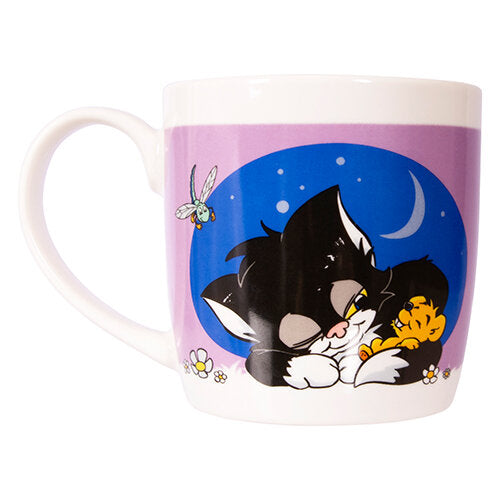 BAMSE Mugg Katten Jansson & Husmusen Lila 27cl
