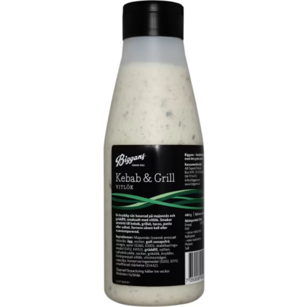 Biggans Kebabsås Vitlök - Garlic Sauce 480g