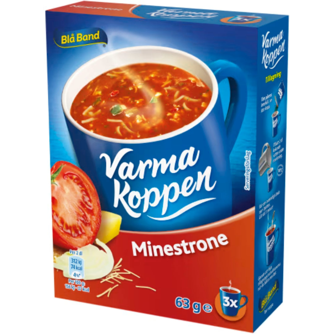 Blå Band Minestrone Varma Koppen Pulver/3 Port - Vegetable & Pasta Soup 63g