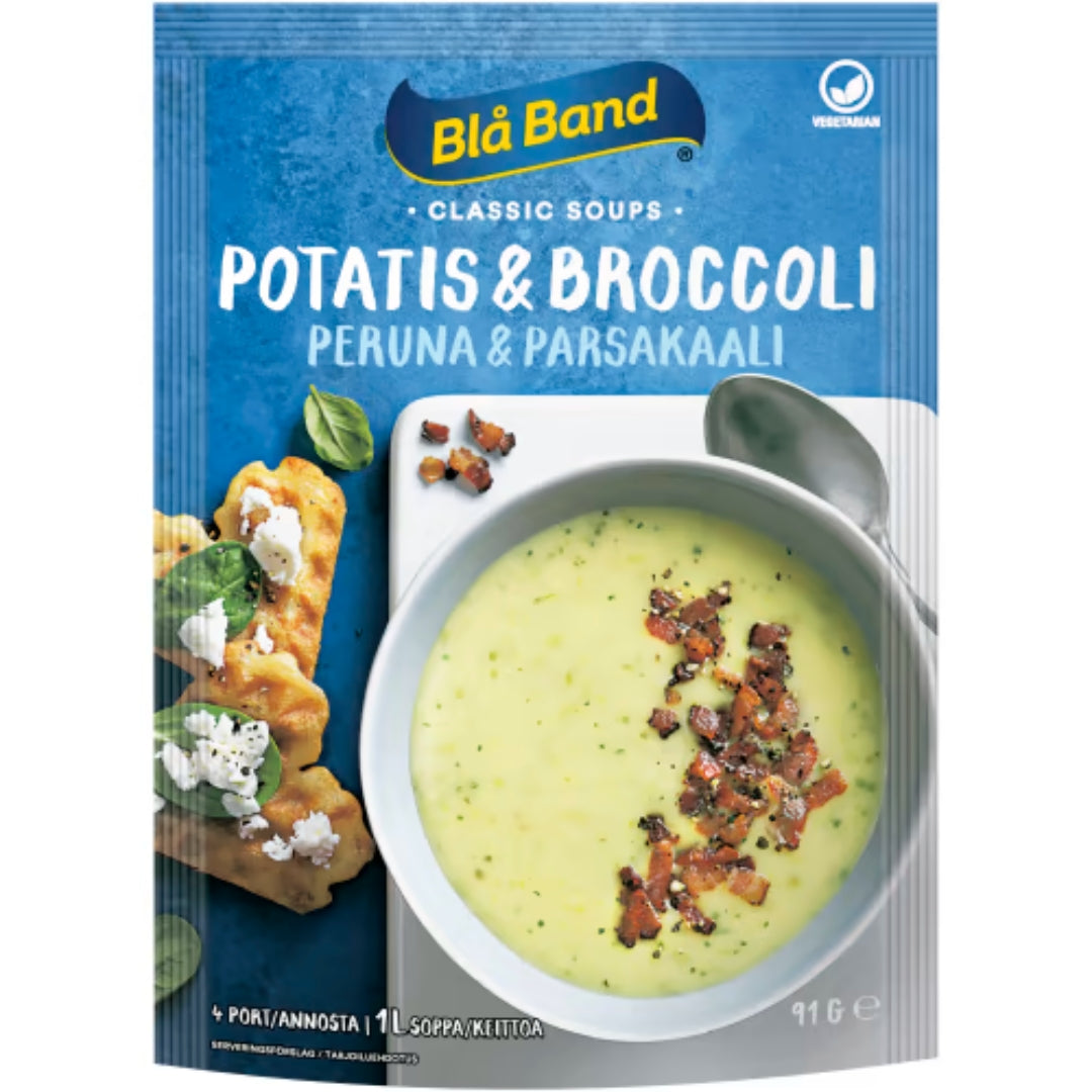 Blå Band Potatis Broccoli Soppa Pulver/4 Port - Creamy Potato & Broccoli Soup 91g