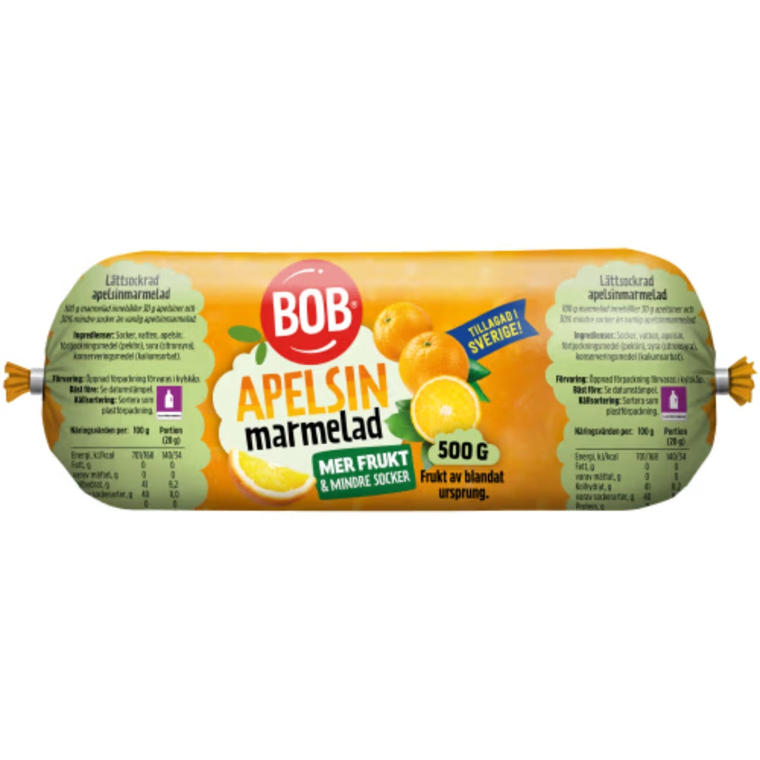 Bob Apelsin Marmelad Lättsockrad Refill - Orange Marmalade – Less Sugar, More Fruit 500g