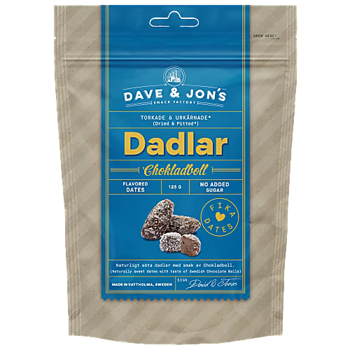 DAVE & JON'S Dadlar Chokladboll - Dates 125g