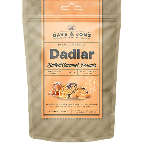 DAVE & JON'S Dadlar Salted Caramel Peanuts - Dates 125g