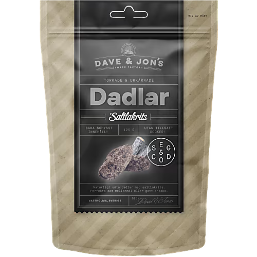 DAVE & JON'S Dadlar Saltlakrits - Dates 125g